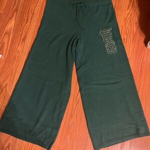 Women's Green Wide-Leg Pants